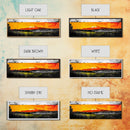 Fiery Peaks, Mountain Sunset, Landscape Painting, Framed Canvas Print, Rustic Home Art, Living Room Decor, Bold Wall Art
