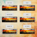 Fiery Sunset Painting, Autumn Sky Artwork, Warm Nature Landscape, Bold Fall Wall Decor, Rustic Cabin Art, Framed Canvas Print