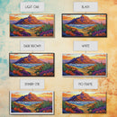 Mountains Waves, Path, Sunset Landscape Canvas Print, Colorful Nature Wall Art, Southwest Bedroom Decor, Autumn Art Style