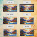 Ocean Sunset View, Vibrant Coastline, Mountain Landscape, Canvas Print, Living Room Wall Art, Colorful Seascape, Nature Painting