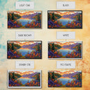 Mountain Lake, Sunset Reflection, Wildflower Meadow, Canvas Print, Vibrant Nature Art, Living Room or Cabin Wall Decor