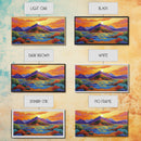 Island Sunset, Mountain Horizon, Ocean Glow, Framed Canvas Print, Bold Wall Art, Bedroom or Office Decor, Tropical Paradise Painting