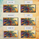 Palm Tree Sunset, Tropical, Framed Canvas Print, Bold colorful palm tree art in sunset sky, great Summer Beach Wall Art, tropical decor