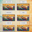 Pelican, Waves Tropical, Canvas Print, Bright tropical pelican artwork with ocean waves and foliage, great Bathroom Wall Art