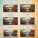 Ocean Path, Sunset, Nature, Canvas Print vibrant coastal wall art, autumn cactus decor, tropical landscape painting, entryway art