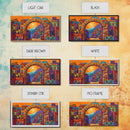 Arch Village, Sunset, Canvas Print, Mediterranean Town Wall Art, Colorful Travel Decor, Eclectic Living Room, Warm Sunset Vibe Art