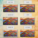 Wildflower Mountain, Sunrise, Hillside, Framed Canvas Print Bold desert landscape, colorful botanical art, boho Fall bedroom decor