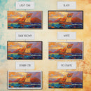 Sailboat Sunset, Ocean, Adventure, Framed Canvas Print Nautical coastal wall art, colorful seascape, bold living room decor