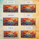 Waves Sunset, Abstract, Framed Canvas Print, Bold Ocean Explosion Art, Colorful Modern Wall Decor, Coastal Vibe Art Piece