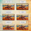 Starfish Beach, Colorful, Textured, Framed Canvas Print, coastal boho decor, ocean theme, beach house bathroom wall art