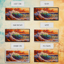 Ocean Wave, Sunset, Crashing Surf, Framed Canvas Print, Colorful Coastal Art, Living Room Wall Decor, Seaside Painting, Bold Landscape