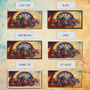 Rustic Floral, Window, Art, Framed Canvas, Print Mexican flower wagon wheel wall art, vibrant southwestern decor, boho patio print