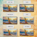 Windsurf Sunset, Beach Scene, Canvas Print, colorful surfboard at sea painting, coastal adventure, Bedroom Wall Art, surfer boho art