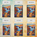 Beach, Sunset, Tropical, Floral Framed Canvas Print, Coastal Living Room Wall Art, Island Paradise Decor, Vibrant Summer Artwork
