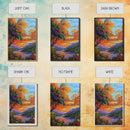 Sunset Lake, Tree, Vivid Nature Framed Canvas Print, Autumn Scenic Wall Art, Bedroom Fall Landscape Decor, Impressionist Style