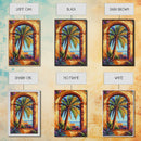 Palm Tree, Tropical Window, Coastal Home, Framed Canvas Print, beach wall art, boho art, Mediterranean decor, Kitchen Wall Art