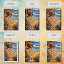 Coastal Path, Beach Steps, Ocean View, Canvas Print, tropical art, relaxing decor, vibrant seascape, Bathroom Wall Art