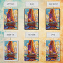 Sailboat Painting, Ocean Breeze, Colorful Nautical, Sunset Boat, Framed Canvas Print, Coastal Wall Art, beach house decor, vivid art