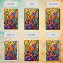 Bold Colorful Fish Art, Framed Canvas Print, Underwater wall decor, boho ocean art, tropical fish painting, bathroom wall art