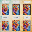 Ocean Cliffs, Colorful Reef, Coastal Abstract, Vibrant Seaside Art, Bathroom Wall Art, Nautical Decor, Canvas Print, Bold Nature Painting