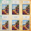 Ocean Cliff Path, Colorful Flora, Coastal Desert View, Summer Breeze Art, Beach House Wall Art, Canvas Print, Boho Nature Style