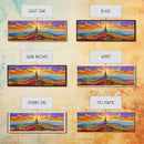 Colorful Mountain Sunrise, Bold Landscape Painting, Southwest Decor, Living Room Wall Art, Modern Boho Style Framed Canvas Print, Bedroom art