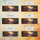 Beach View, Sunset Flowers, Coastal Path, Summer Decor, Framed Canvas Print, Bedroom Wall Art, Bright Floral Landscape Art