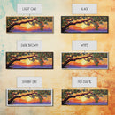 Tropical Tree Sunset, Ocean View Art, Island Vibes, Framed Canvas Print, Beach House Decor, Sunset Wall Art, Coastal Boho Art