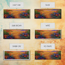 Golden Horizon Path, Vibrant Floral Border, Nature Sunset Painting, Framed Canvas Print, Bedroom Wall Art, Warm Color Landscape
