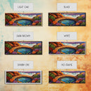Garden Oasis, Coastal Pool, Tropical Bloom, Framed Canvas Print, Bathroom Wall Art, Vibrant Nature Decor, Colorful Landscape Art