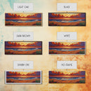 Sunset Coastline, Dramatic Sky, Evening Surf, Autumn Horizon Framed Canvas Print, Dining Room Wall Art, Moody Coastal Art