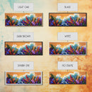 Ocean Blooms, Sunset Waves, Colorful Florals, Seaside Garden, Framed Canvas Print tropical living room wall art, coastal print