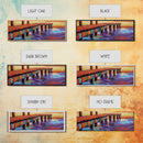 Vibrant Dock Sunset, Painted Pier, Ocean Reflections, Warm Horizon, Framed Canvas Print, Beach House Wall Art, Nautical Scene