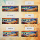 Crashing Waves, Sunset Sea, Bold Ocean Art, Framed Canvas Print, Vibrant Beach Wall Decor, Bathroom Nautical Theme, Color Splash Style