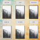Misty Forest, Pine Trees, Foggy Morning, Canvas Print, Moody Nature Wall Art, Nordic Bedroom Decor, Monochrome Forest Landscape