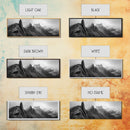 Jagged Peaks, Foggy Mountains, Dramatic Range, Canvas Print, Monochrome Wilderness Art, Office or Cabin Wall Decor, Adventure Style