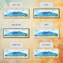 Reunion Island, France Watercolor Beach Print, Vacation Gift, France Wall Art, Framed Canvas Print, Framed Beach Painting