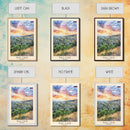Nalchik Russia Travel Poster Framed Canvas Print, Sunset Watercolor Painting, Scenic Art, Vacation Wall Art, Living Room Decor, Unique Art