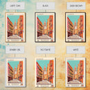 Alcorcón Spain Travel Poster Framed Canvas Print, Midcentury Modern Art, Pop Art Decor, Wall Art, Vacation Gift, Living Room Decoration, Scenic Print