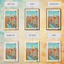 Antwerp Belgium Travel Poster Framed Canvas Print, Midcentury Modern Art, Pop Art Wall Decor, Home Decor, Vacation Gift, Living Room Art