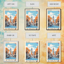 Enschede Netherlands Travel Poster Framed Canvas Print, Midcentury Modern Art, Pop Art Wall Decor, Scenic Wall Art, Bedroom Decoration