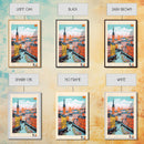 Gävle Sweden Travel Poster Framed Canvas Print, Midcentury Modern Art, Pop Art Wall Decor, Scenic Wall Art, Bedroom Decoration