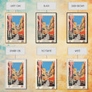 Naples Italy Travel Poster Framed Canvas Print, Midcentury Modern Art, Pop Art Wall Decor, Scenic Wall Art, Living Room Decoration, Office Art