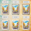Northampton United Kingdom Travel Poster Framed Canvas Print, Midcentury Modern Art, Pop Art Wall Decor, Scenic Living Room Art, Bedroom Gift