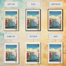 Reykjavik Iceland Travel Poster Framed Canvas Print, Midcentury Modern Art, Pop Art Wall Decor, Scenic Wall Art, Bedroom Decoration