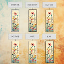Bright Field of Wildflowers Skinny Art Tall Art Japanese Ukiyo-e Inspired Floral Print Framed Canvas Wall Art