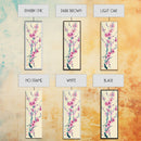 Plum Blossom Branch in Japanese Skinny Art with Delicate Pink Flowers – Framed Canvas Print