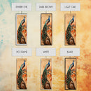 Majestic Peacock Perched On A Branch With Autumn Leaves, Skinny Art Tall Wall Art Framed Canvas Print Japanese Style Art