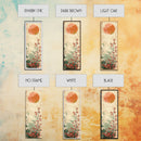 Abstract Sun Over Branch With Red Leaves Framed Canvas Print Ukiyo-e Wall Art Tall Art Wood Block Print Skinny Art Japanese Style