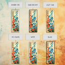 Delphinium Flowers Japanese Garden Art In Traditional Ukiyo-e Style Framed Canvas Print Tall Skinny Wood Block Floral Wall Decor
